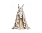 Silver Abstract Jacquard High-Low Dress