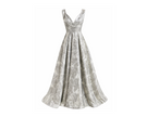 Silver Jacquard Corset Ball Gown